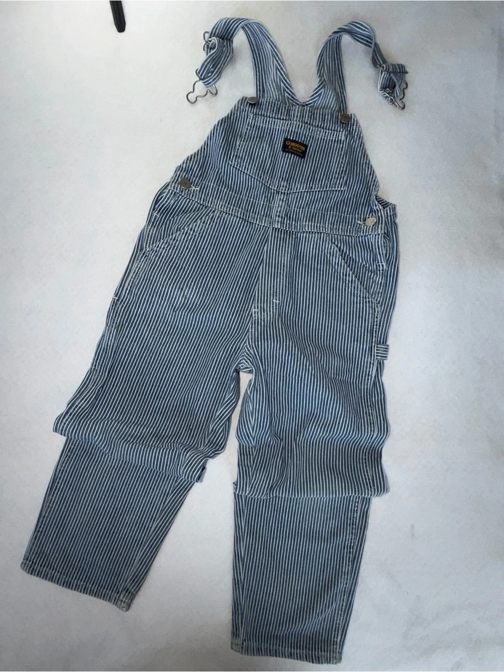 Vtg. 1990's  Kids Vestback OshKosh B'gosh Hickory Stripe Overalls